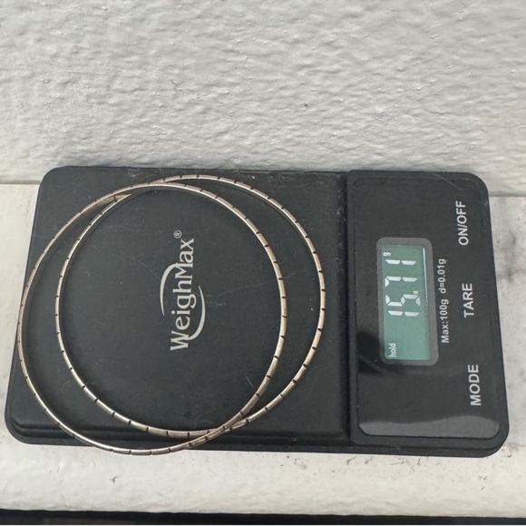 Set 2 authentic Jane Diaz 925 silver grooved designer bohemian bangles bracelets - Picture 7 of 9